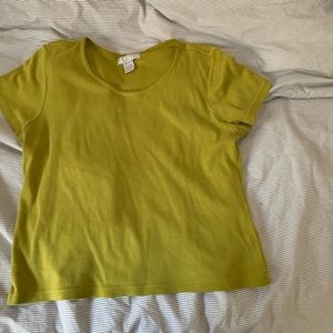 green ribbed tee